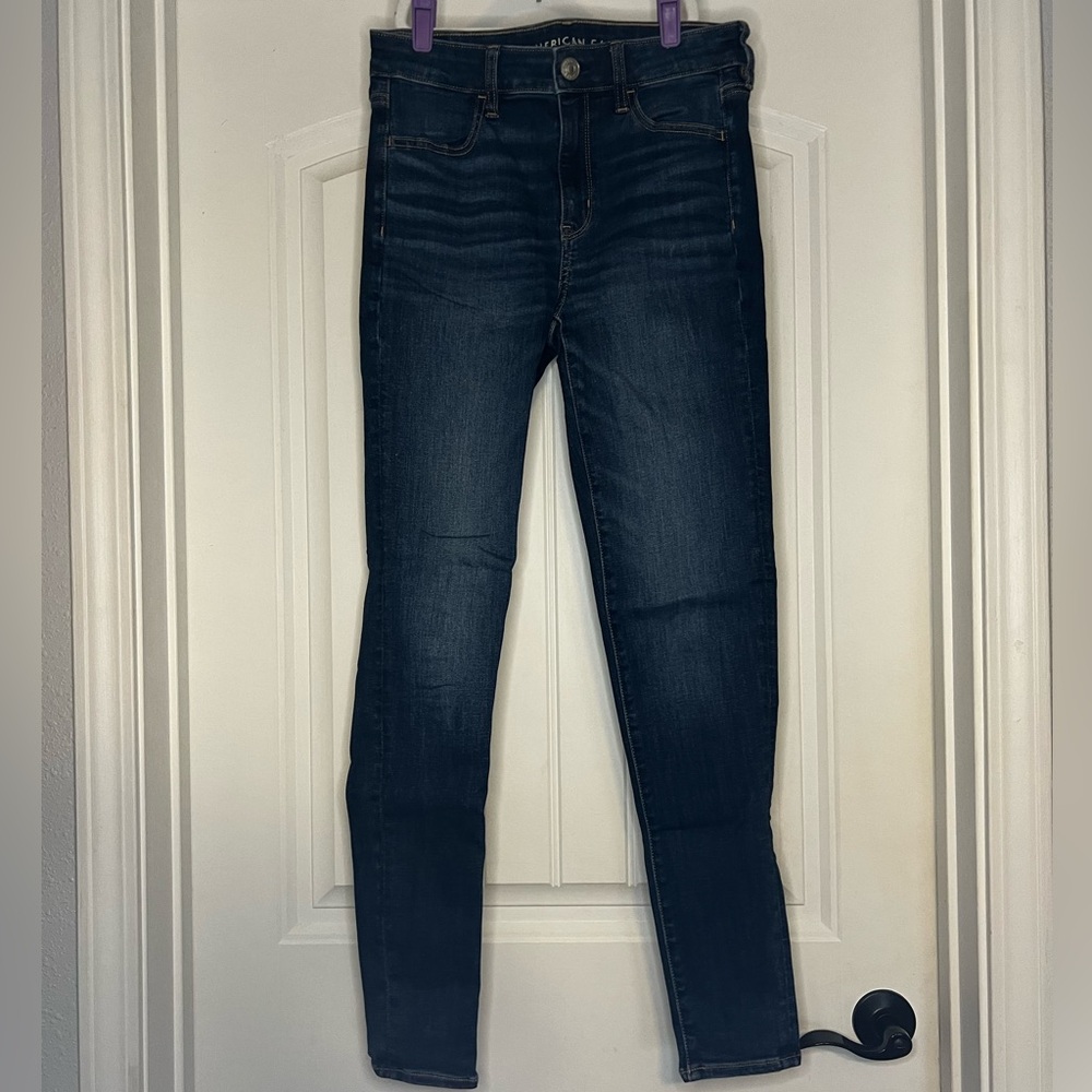 American Eagle Outfitters Dark Blue high rise jegging, next level stretch